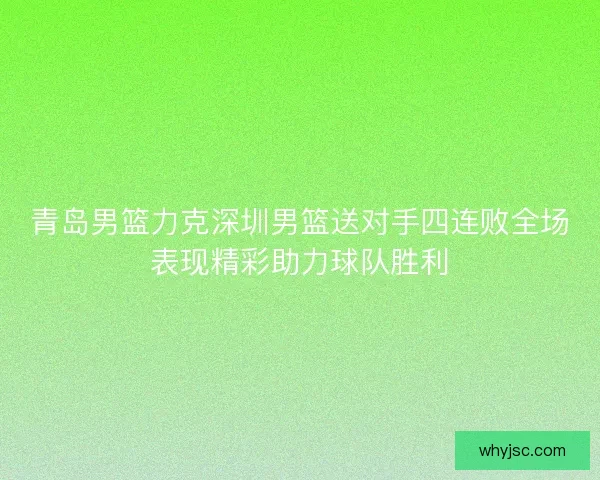 青岛男篮力克深圳男篮送对手四连败全场表现精彩助力球队胜利